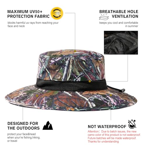 TOP-EX Oversized Waterproof Mesh Sun Hat for Big Heads with Wide Brim - color: Camo-2.7"brim, size: Medium-Large