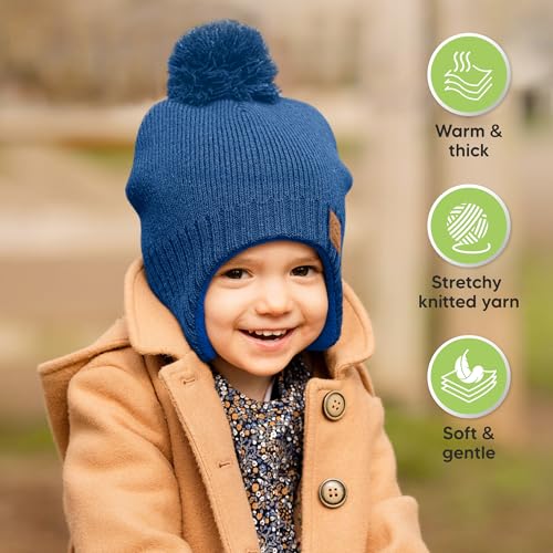 KeaBabies Baby Beanies, Winter Baby Hats for Boys, Girls (Cobalt, 6-36M) - color: Cobalt