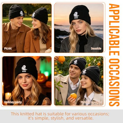 American Flag Beanie, USA Embroidered Winter Hat for Women Men - color: Halloween-2