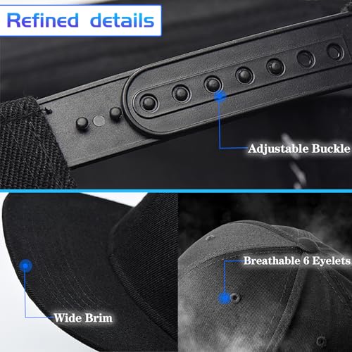 Snapback Hats for Men Flat Bill Hats for Men Fitted Hat Black Baseball Hats Hip Hop Caps - color: Jesus Fishbone