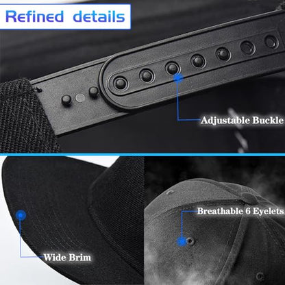 Snapback Hats for Men Flat Bill Hats for Men Fitted Hat Black Baseball Hats Hip Hop Caps - color: Jesus Fishbone