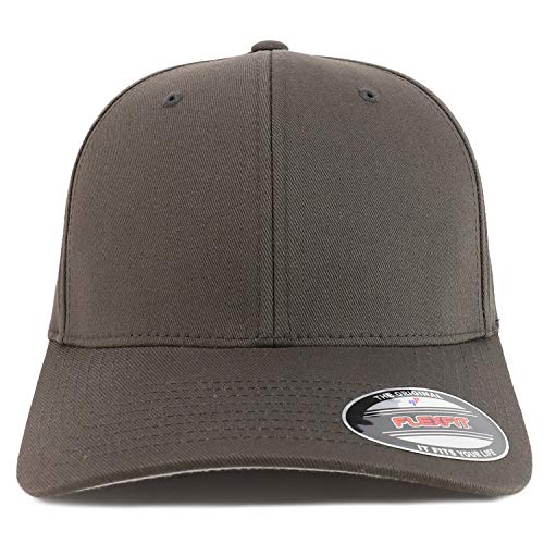 Armycrew XL-4XL Oversize Curved Bill Structured Stretch Fit Baseball Cap - color: Charcoal, size: X-Large-XX-Large