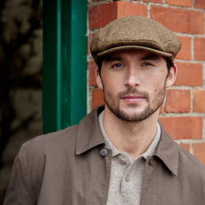 Biddy Murphy Newsboy Flat Cap, 100% Irish Wool - Made in Ireland - color: Brown, size: Large
