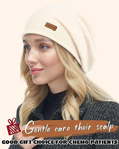 FURTALK Slouchy Beanies for Women Winter Hats Soft Warm Beanie Hat Ladies Knitting Skull Beanies - color: Beige