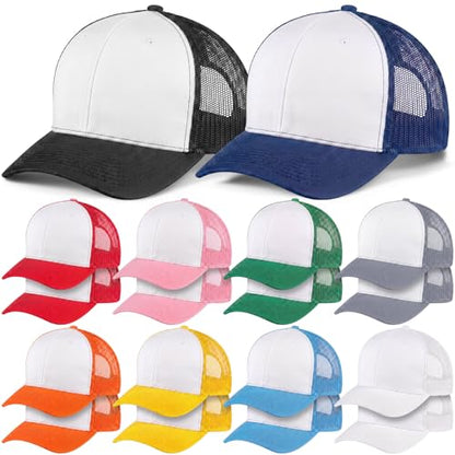 Suhine 24 Pcs Blank Trucker Hat Bulk,Unisex Baseball Cap - color: Multicolor 2