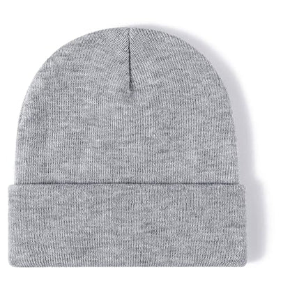 Rosoz Beanie for Men Women Cuffed Knit Hat Winter Beanies Skull Cap Unisex - color: Light Gray