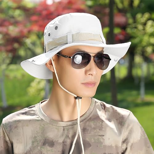Taeku Sun Hat, Unisex Wide Brim Bucket Hat Sun Protection Cap Breathable Boonie Hat for Fishing Hiking Gardening Safari - color: Coffte