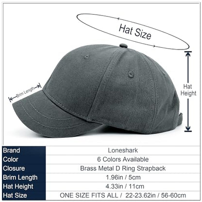 Loneshark Short Brim Baseball Hat for Running Small Bill Umpire Cap - color: Grey