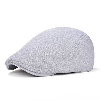 VOBOOM Men's Cotton Flat Ivy Gatsby Newsboy Driving Hat Cap - color: Light Grey