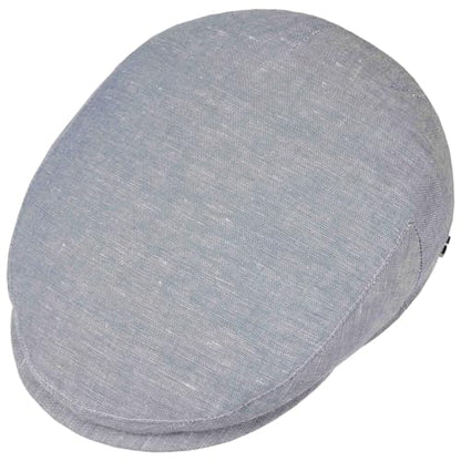 Lierys Inglese Linen Flat Cap Newsboy Linen Cotton Made in Italy Men Spring Summer Light Blue - color: Light Blue, size: 7 3/8