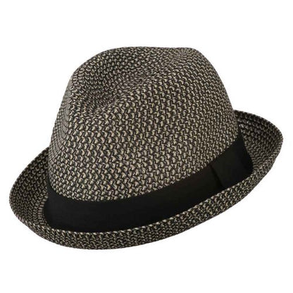 Men's Fedora with Paper Straw Braid - color: Black Grey, size: Large