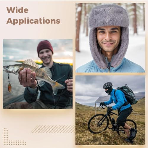Cozy Plush Winter Hats Men Women Trapper Trooper Hat with Earflaps Windproof Russian Ushanka Hats Outdoor Skiing Cap - color: Gray