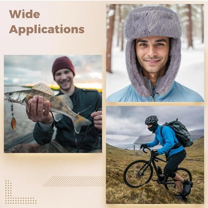 Cozy Plush Winter Hats Men Women Trapper Trooper Hat with Earflaps Windproof Russian Ushanka Hats Outdoor Skiing Cap - color: Gray