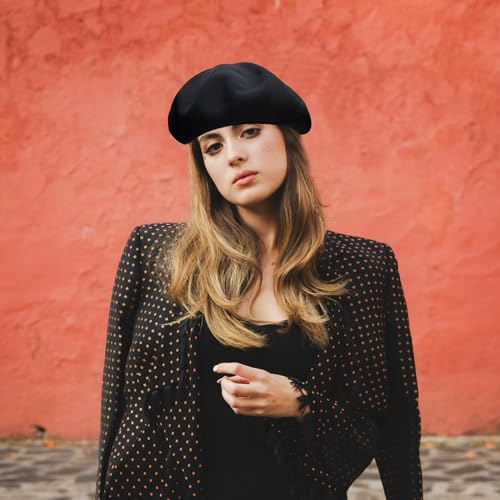 Summer French Beret Breathable Thin Beret Hat Solid Color Beanie for Women Lady - color: Black