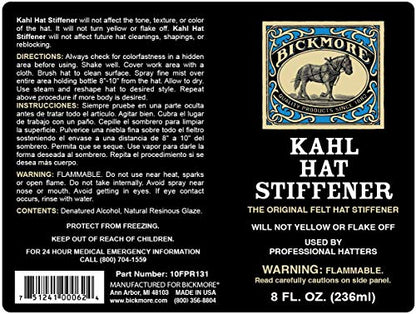 Bickmore Kahl Hat Stiffener Spray for Felt & Fabric Hats Clear