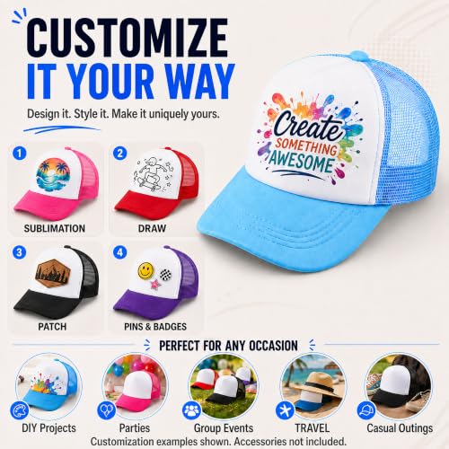 IEUM 10 Pack Design Your Own Blank Trucker Hats for Sublimation