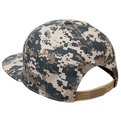 Classic Snapback Hat Cap Hip Hop Style Flat Bill Blank Solid Color Adjustable Size - color: 1pc Digital Camouflage