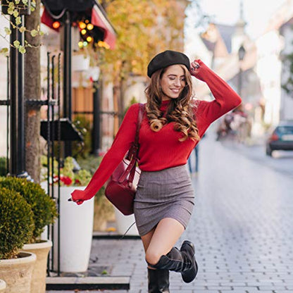 Black French Style Beret Hat - Women's Classic Casual Beret