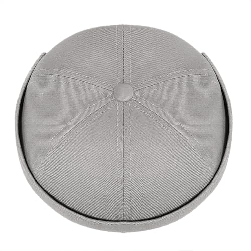 DIYDECAL Brimless Docker Cap,Skullcap Beanie, Retro Sailor Hat for Mens Womens - color: Grey