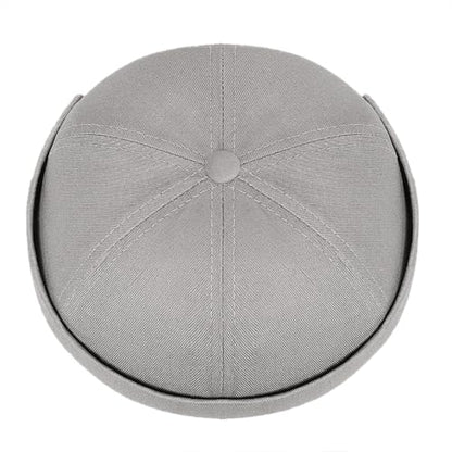 DIYDECAL Brimless Docker Cap,Skullcap Beanie, Retro Sailor Hat for Mens Womens - color: Grey