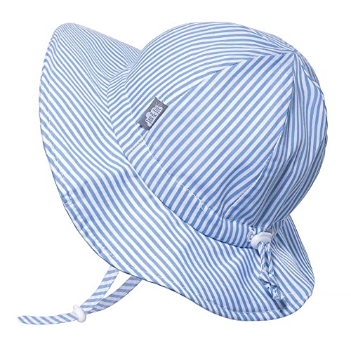 JAN & JUL Adjustable Cotton Floppy Sun Hat with 50+ UPF Protection for Boys - color: Blue Stripes, size: 2-5T