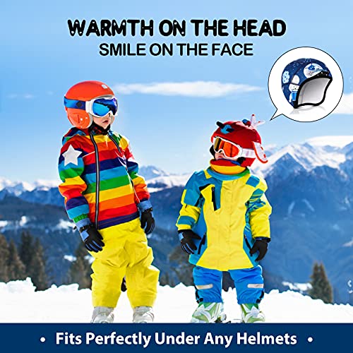 Hikenture Kids Skull Cap Helmet Liner Winter Hat for Boys and Girls Beanie Ski Hat with Thermal Fleece for Snow Sports… - color: Cat