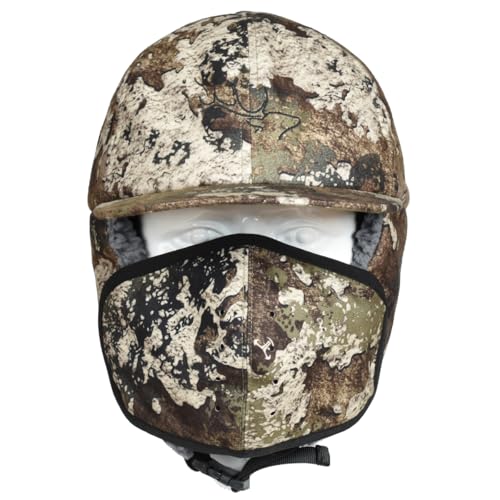 EDTREK Waterproof Trapper Hat with Face Mask for Coldest Conditions - Backcountry Winter Bomber Hat - color: Tt Strata Camo, size: Large