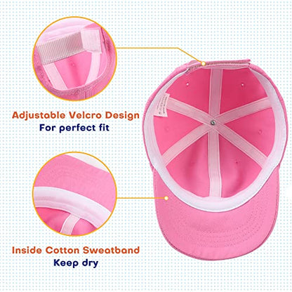 Peecabe Plain Toddler Baseball Hat Unisex Cotton Kids Trucker Hat Adjustable Baby Boys Sun Caps Girls Baseball Cap 1-5Y - color: Dark Pink, size: 6-24 Months