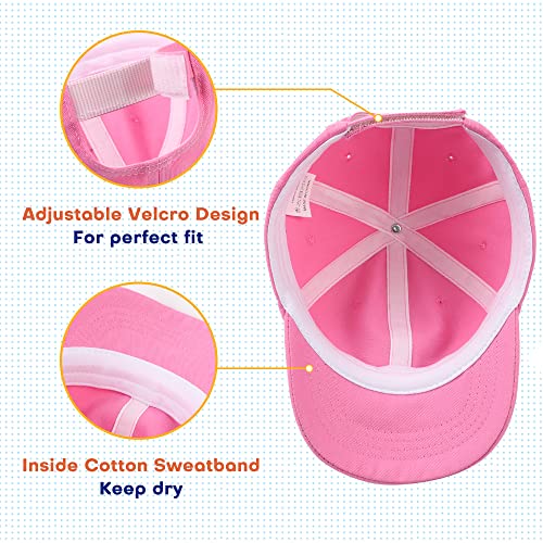 Peecabe Plain Toddler Baseball Hat Unisex Cotton Kids Trucker Hat Adjustable Baby Boys Sun Caps Girls Baseball Cap 1-5Y - color: Dark Pink, size: 4-8 Years