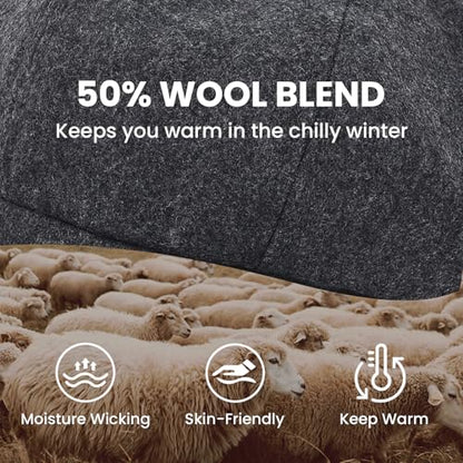 VOBOOM 8 Panel Wool Tweed Newsboy Gatsby Ivy Cap Golf Cabbie Driving Hat - color: Houndstooth Coffee