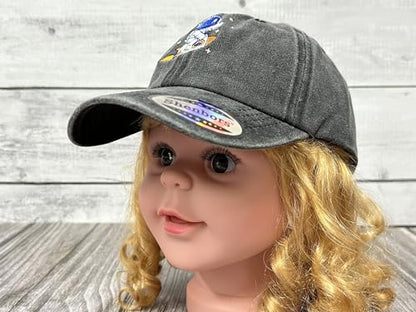 Embroidered Baseball Hats for Girls Boys - color: Astronaut (Washed Black)