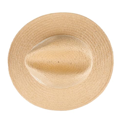 Dockers Men's Straw Fedora and Panama Hat - color: Natural Stripe, size: Small-Medium