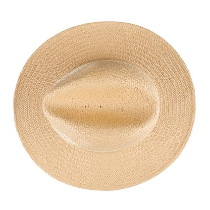 Dockers Men's Straw Fedora and Panama Hat - color: Natural Stripe, size: Small-Medium
