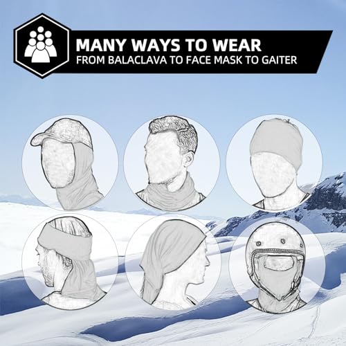 ROCKBROS Windproof Thermal Balaclava Ski Mask for Men and Women Cycling - color: White