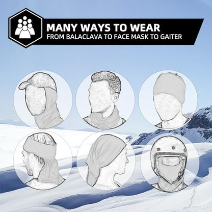 ROCKBROS Windproof Thermal Balaclava Ski Mask for Men and Women Cycling - color: White