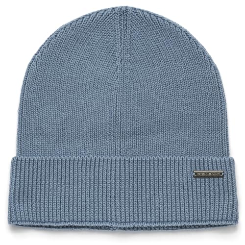 Revony 100% Cotton Men’s Skull Beanie – Soft, Structured, Everyday Comfort - color: Blue Denim