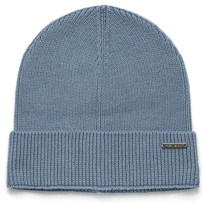 Revony 100% Cotton Men’s Skull Beanie – Soft, Structured, Everyday Comfort - color: Blue Denim