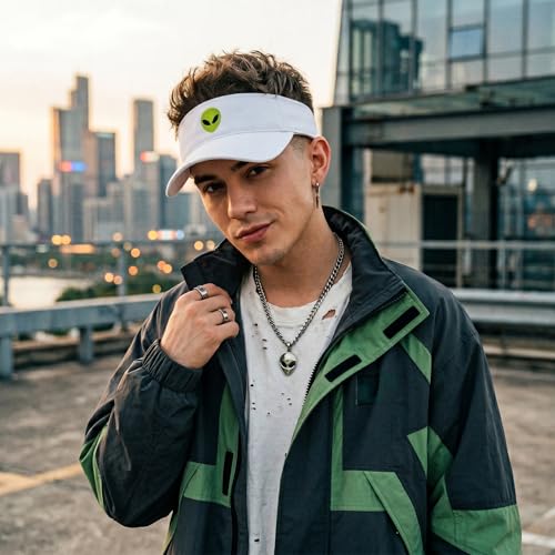 Embroidered Adjustable Sun Visor for Women Men Outdoor Golf Tennis - color: Alien/White
