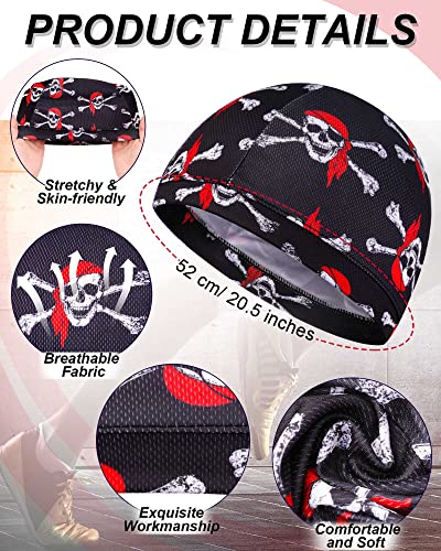 9 Pcs Cooling Skull Cap Liner Sweat Wicking Cycling Cap for Men - color: Multicolor, style: Brimless