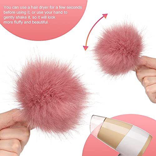 Tatuo 16 Pcs Faux Fur Pom Poms for Hats, Multicolor - color: Mixed Colors