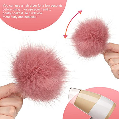 Tatuo 16 Pcs Faux Fur Pom Poms for Hats, Multicolor - color: Mixed Colors
