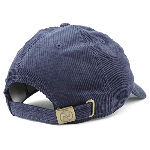 Trendy Apparel Shop Bee Embroidered Cotton Corduroy Unstructured Baseball Cap - color: Navy