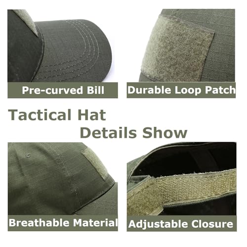 TOPTIE Tactical Baseball Cap with 3 Loop Patch Areas, Adjustable - color: Snake Black Camo