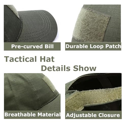 TOPTIE Tactical Baseball Cap with 3 Loop Patch Areas, Adjustable - color: Snake Black Camo