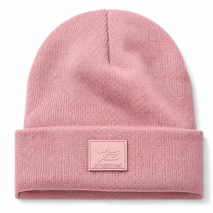 Winter Beanie Men Women Heavyweight Stretch Knit Cuffed Hat - color: Blush