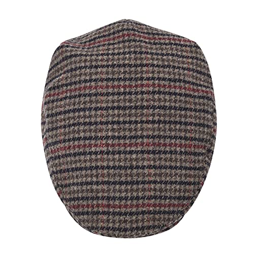 STARANCE Men Wool Blend Newsboy Cap Flat Hat - color: Houndstooth Coffee, size: 7 1/2