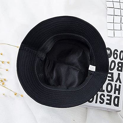 XYIYI Fashion Embroidery Bucket Hat Cotton Beach Fisherman Hats for Women Girls - color: Black