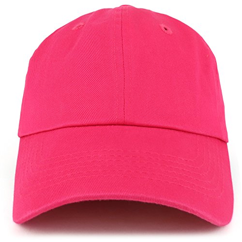 Trendy Apparel Shop Plain Unstructured Relaxed Style Dad Hat - color: Hot Pink