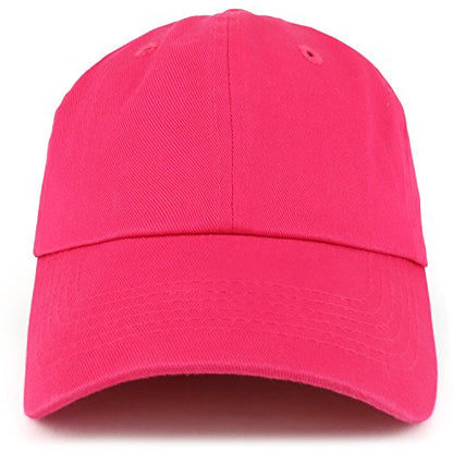 Trendy Apparel Shop Plain Unstructured Relaxed Style Dad Hat - color: Hot Pink