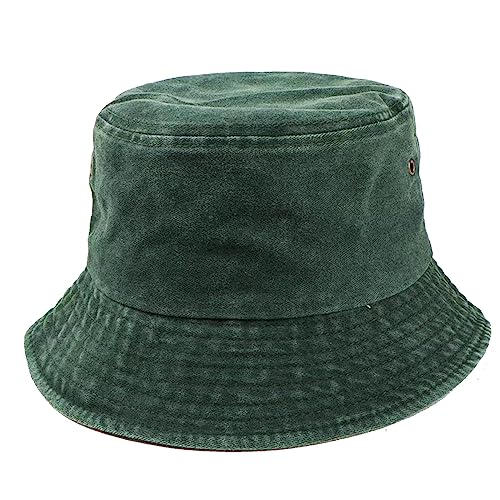 Premium Cotton Bucket Hats,Packable Hats for Men Women,Summer Bucket Hat,Fishing Sun Hats - color: Green